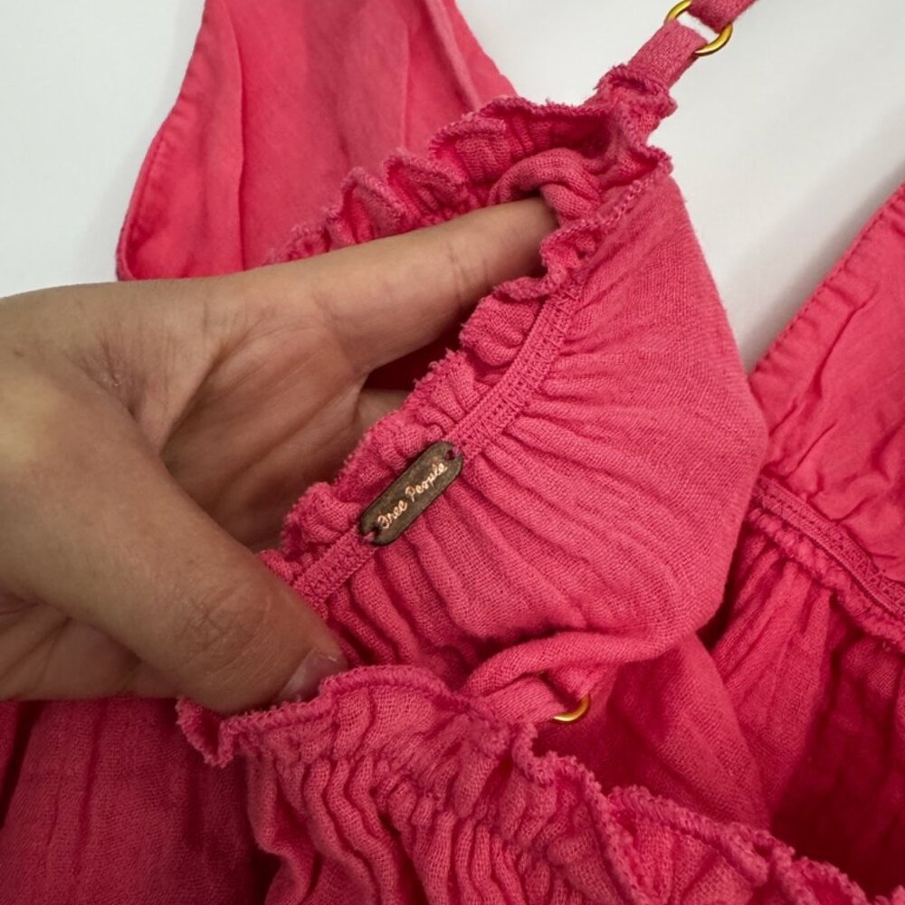 Free People Pink Flowy Embroidered Floral Lace Cami - Size S - Picture 5 of 7